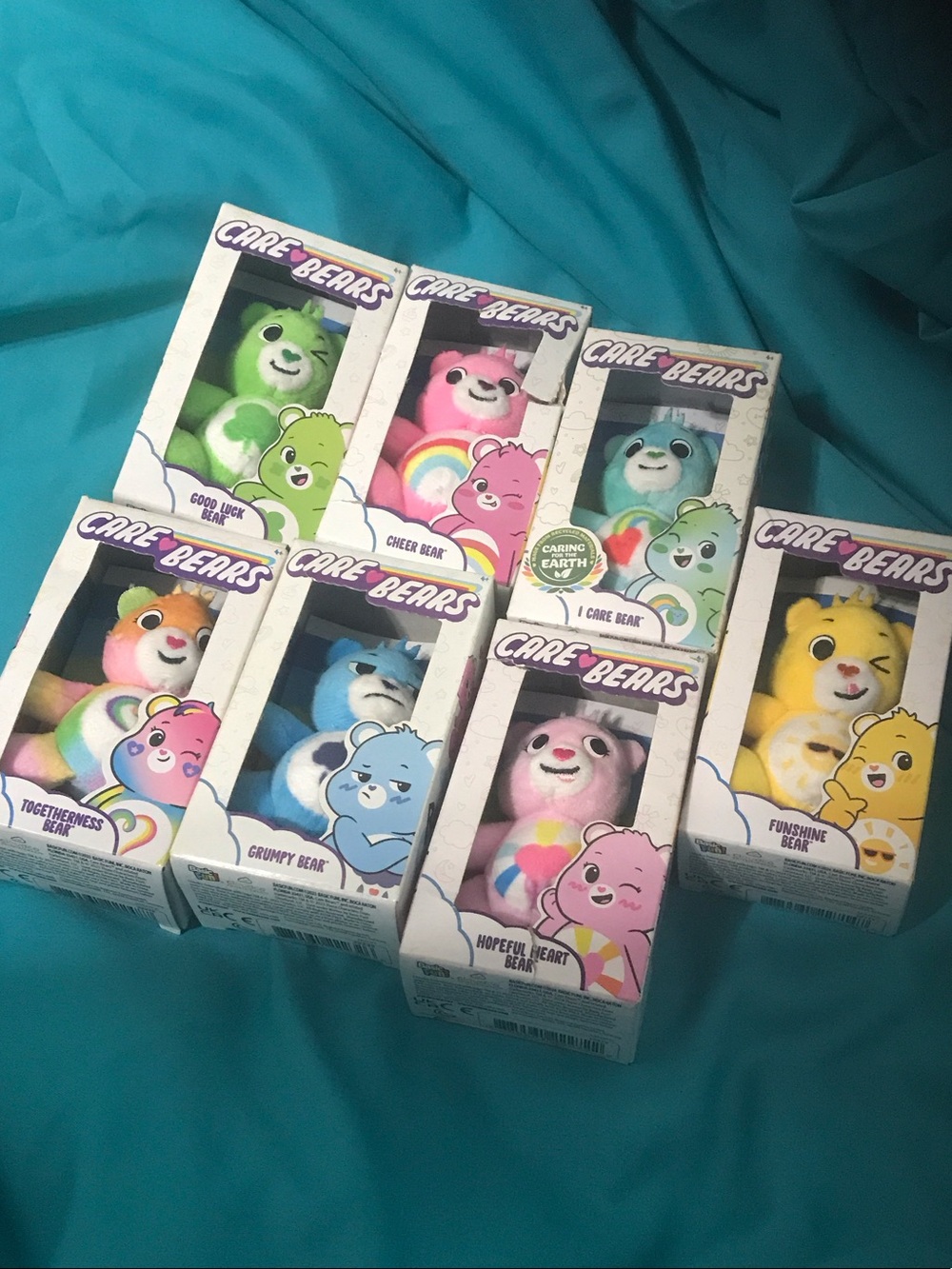 Care Bears Boxed Plush Set - Rainbow, Green, Blue, Pink, Yellow 🌼🌼CARE BEARS 🌼 - Picture 2 of 15